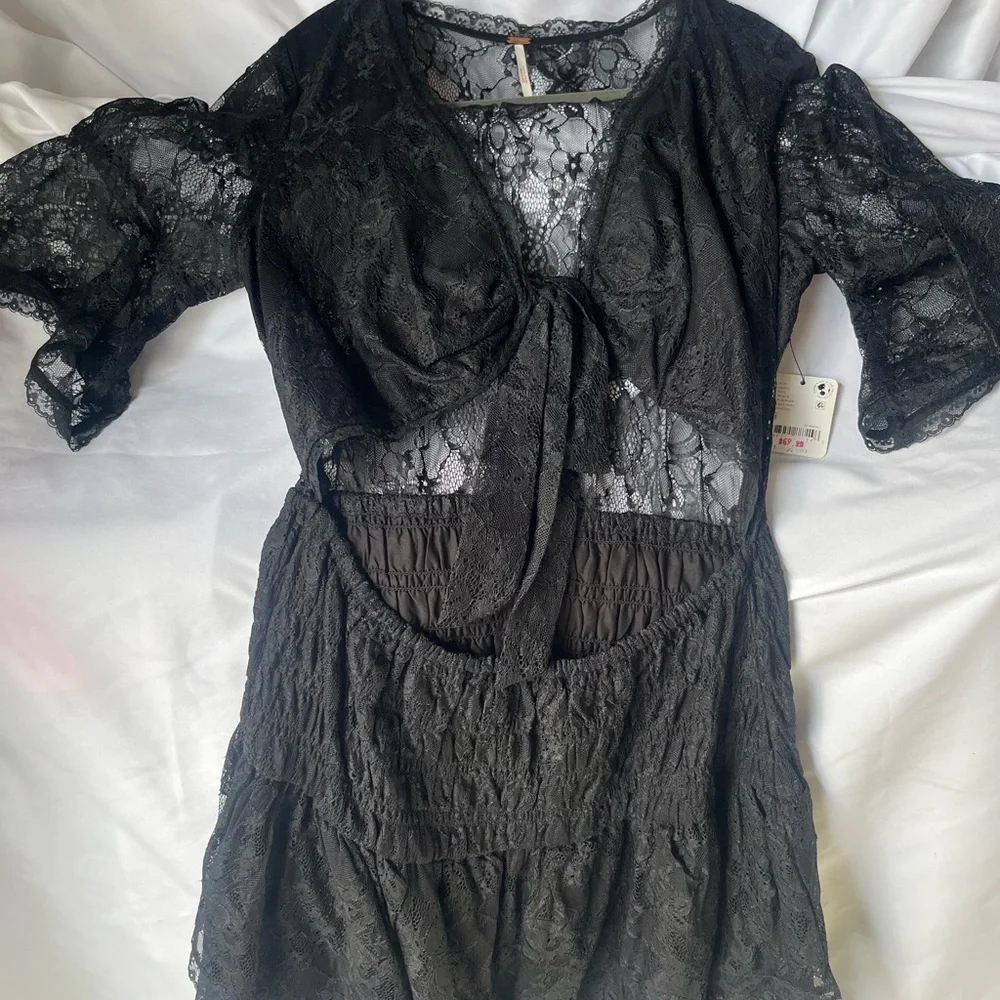 Free People Lala Lace Backless Tie-Front Dress - Picture 2 of 3